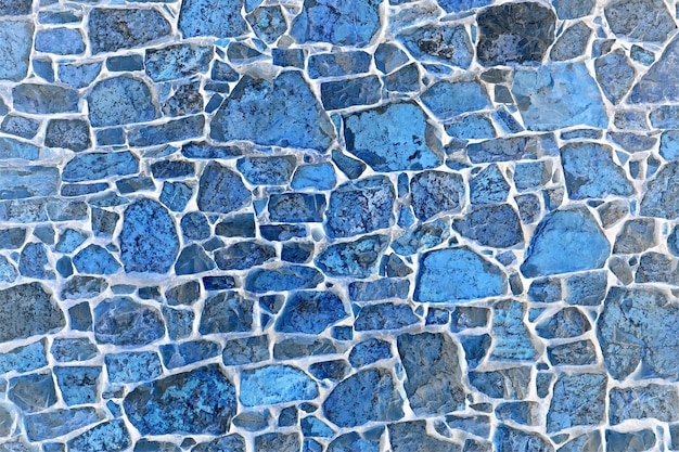 Blauwe stenen blokken muur Grunge textuur achtergrond