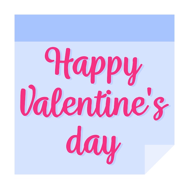 Vector blauwe sticker met de woorden happy valentine day. bruiloft en valentijn dag concept.