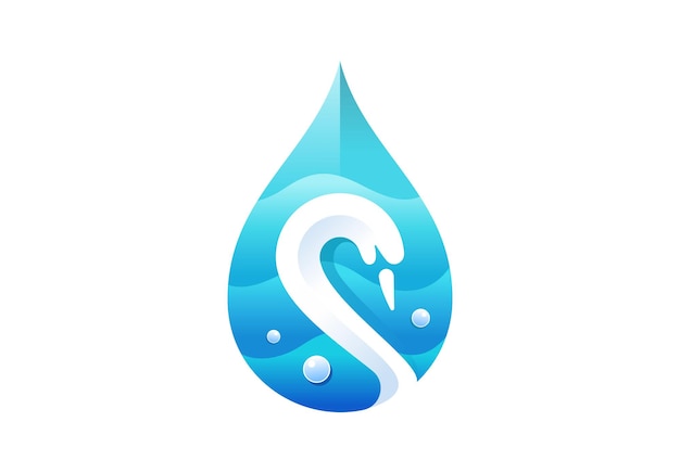 Blauwe swan water drop aqua logo