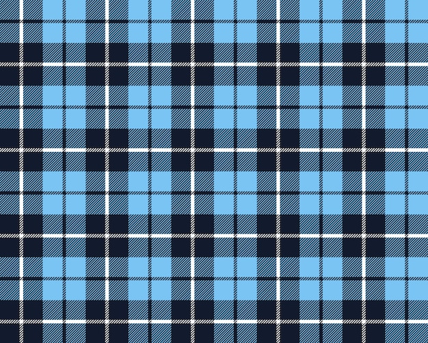 Blauwe tartan stof textuur naadloos patroon