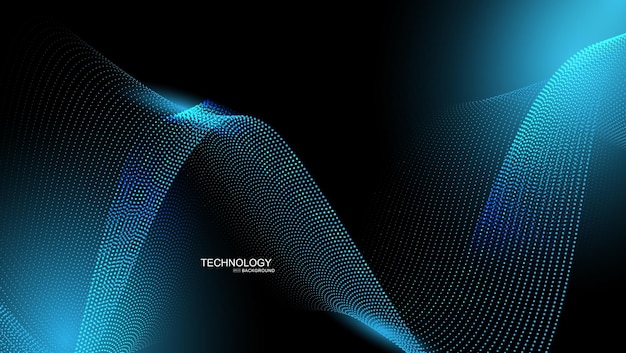 Blauwe technologie deeltje mesh abstracte achtergrond