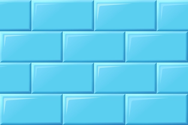 Vector blauwe tegels naadloos horizontaal patroon keramische stenen in metro of zwembad