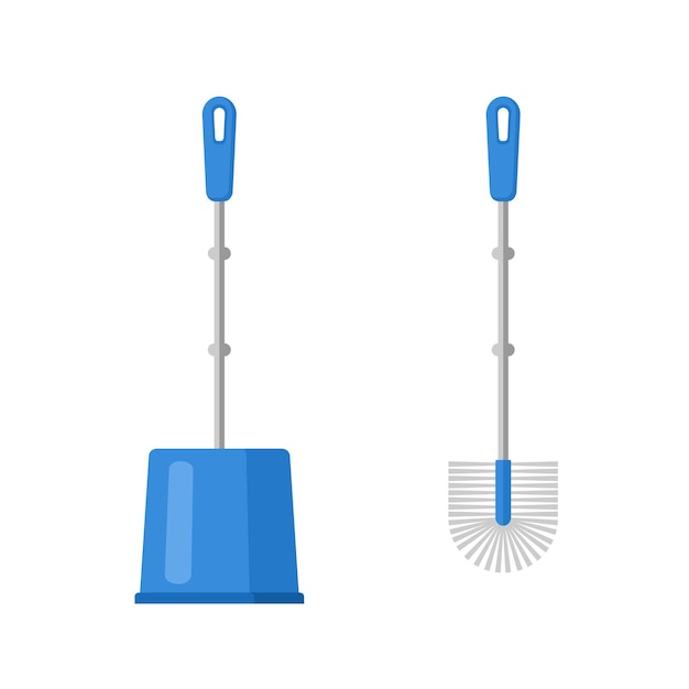 Blauwe toiletborstel Een hulpmiddel voor het reinigen van het toilet en andere sanitaire apparatuur
