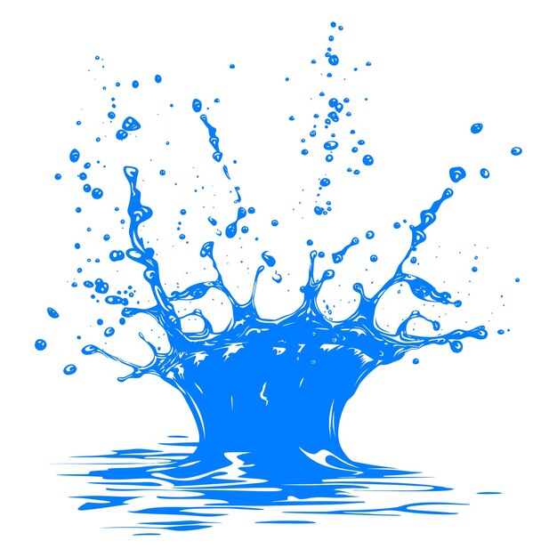 Vector blauwe verf inkt water vloeistof splash één kleur