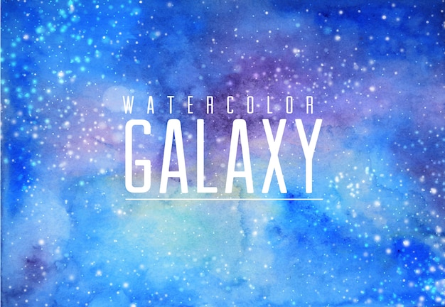Blauwe waterkleur galaxy achtergrond