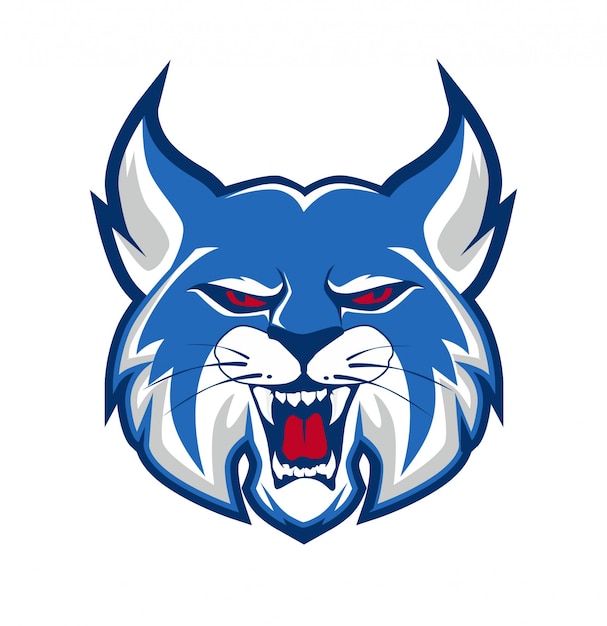 blauwe Wildcat-mascotte