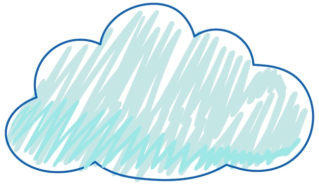 Vector blauwe wolk in potlood kleur schets eenvoudige stijl