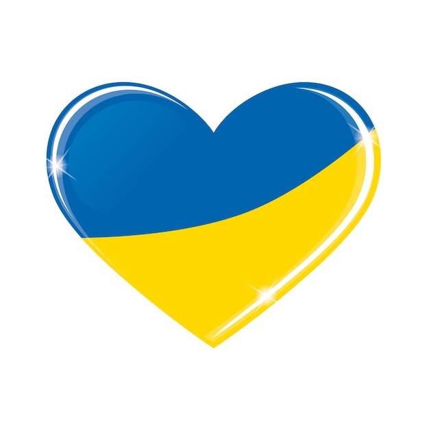 Blauwgeel hart Kleuren van de nationale vlag van Oekraïne
