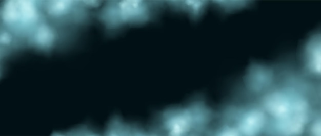 Vector blauwgroene neon smog frame achtergrond abstracte gloeiende mist wolk behang kleurrijke rook of stof