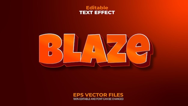 Эффект Blaze Fire EPS Редактируемый Текстовый эффект и шрифт могут быть изменены
