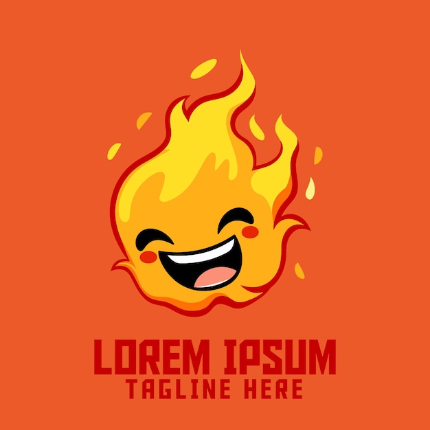 Blaze Icon Badge Emblem and Flame Template for Sport and Esport Cute Fire Mascot Head Logo