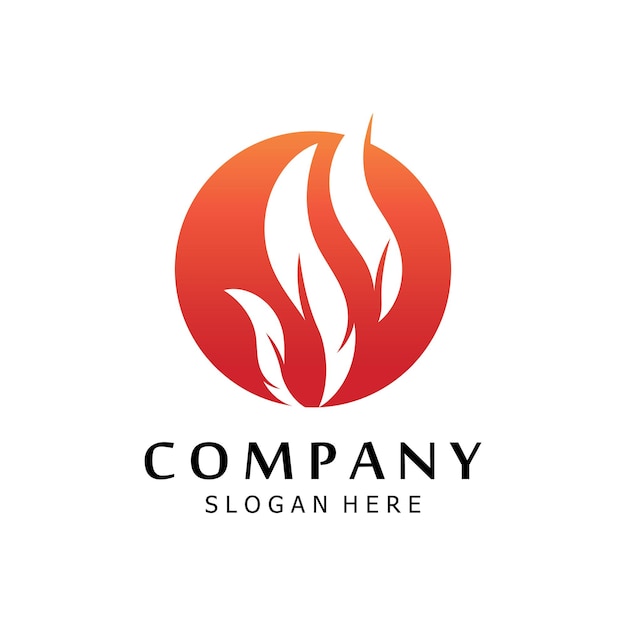 Blazing fire embers fireball logo and symbol vector image with template illustration editing