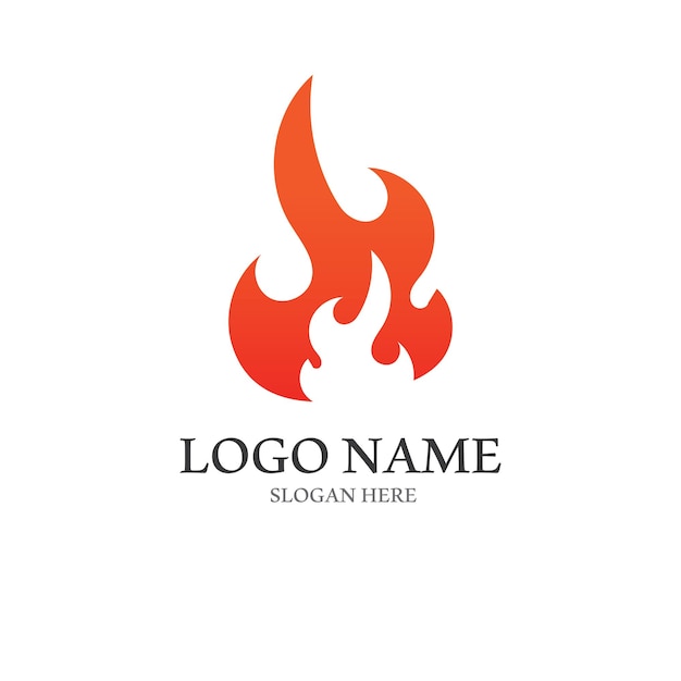 Blazing fire embers fireball logo and symbol vector image with template illustration editing