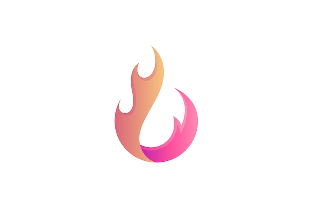 Vector blazing fire simple logo design