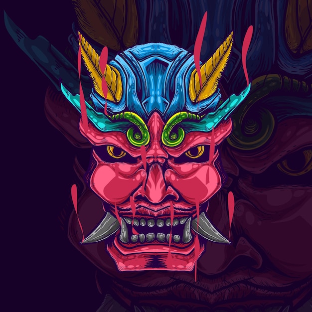 Bleeding demon face artwork illustration