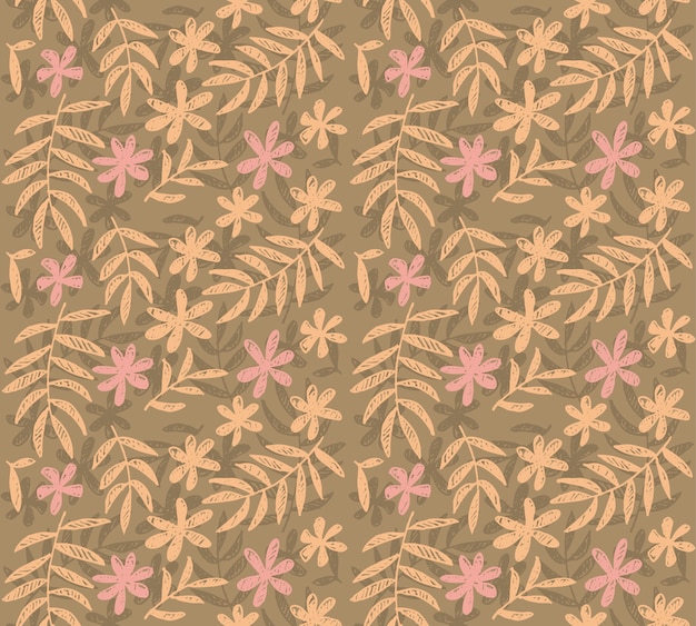 Bleke kleuren vector naadloze patroon van tropische bloemen