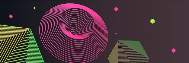 Vector blend space pink green colorful abstract design banner