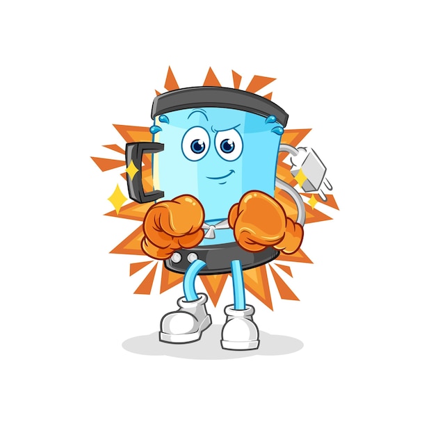 Blender boxer character cartoon mascot vector