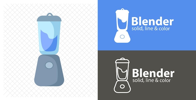 Blender geïsoleerde platte illustratie blender lijn pictogram