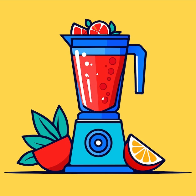 Blender met sap vector illustratie doodle