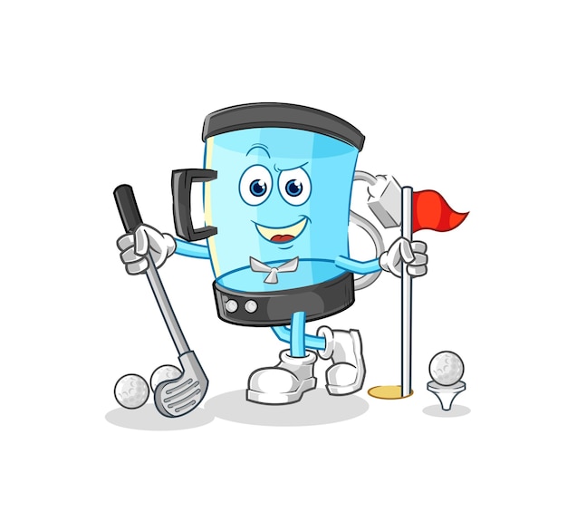 Blender playing golf vector cartoon character