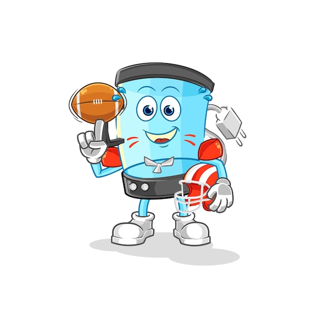 Blender playing rugby character cartoon mascot vector