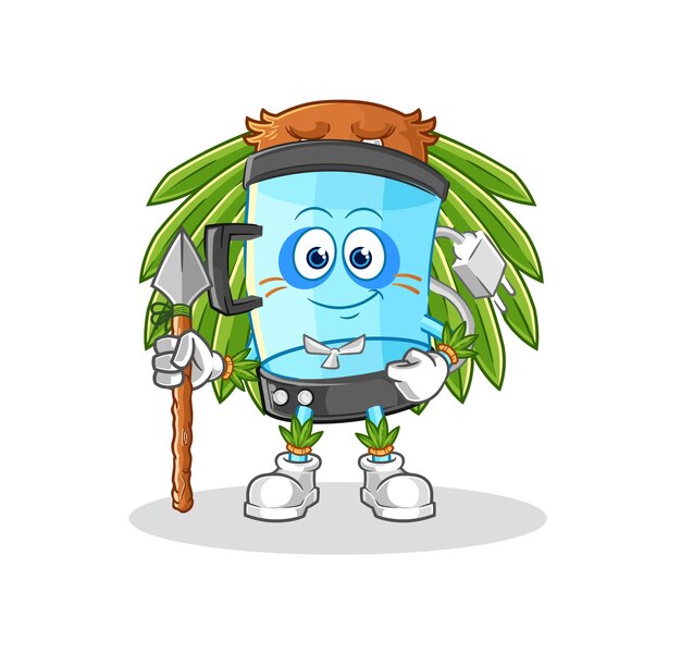 Blender tribal man mascot cartoon vector