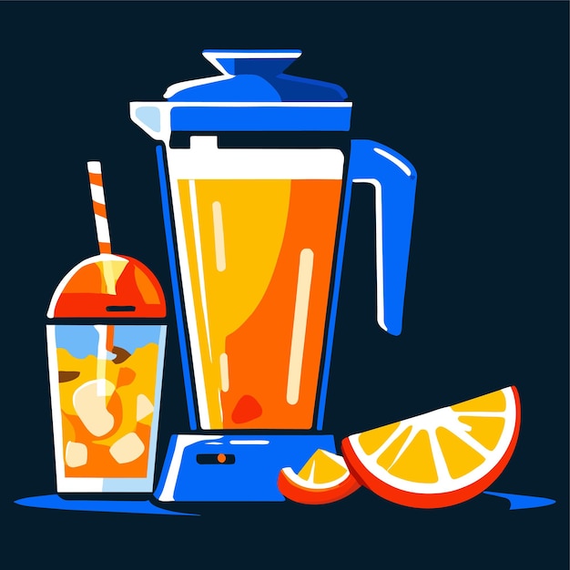 Vector blender with juice vector illustration doodle