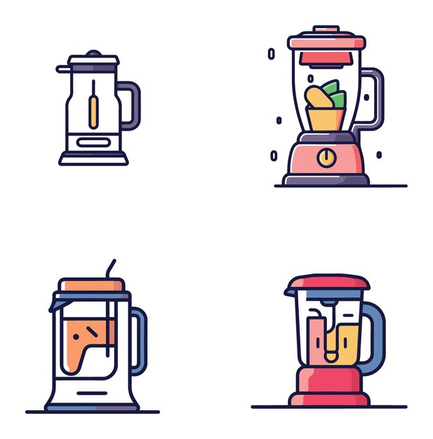 Blender With Smoothie Minimalist Thick flat minimal illustrated vector silhoutte icon