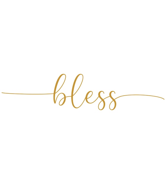 Bless text print, Christian banner, vector illustration