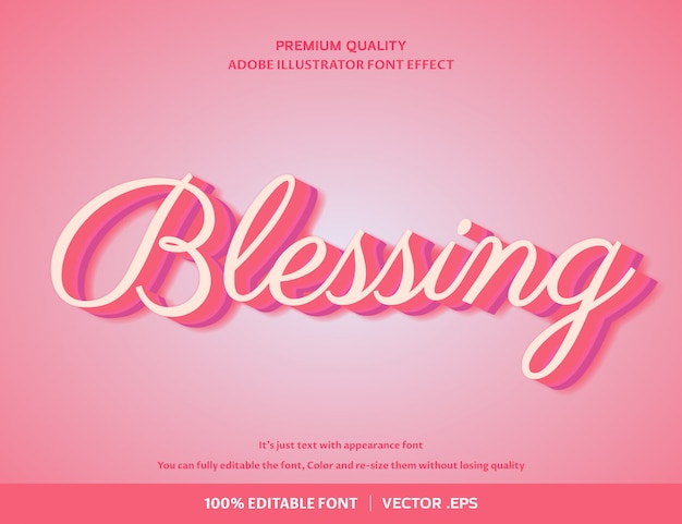 Blessing 3d  font effect