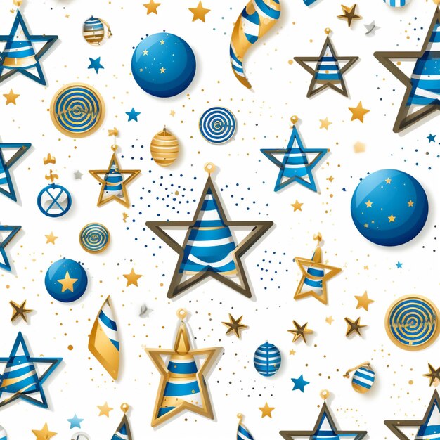 Blessing Happy Hanukka lights and meals celebration pattern