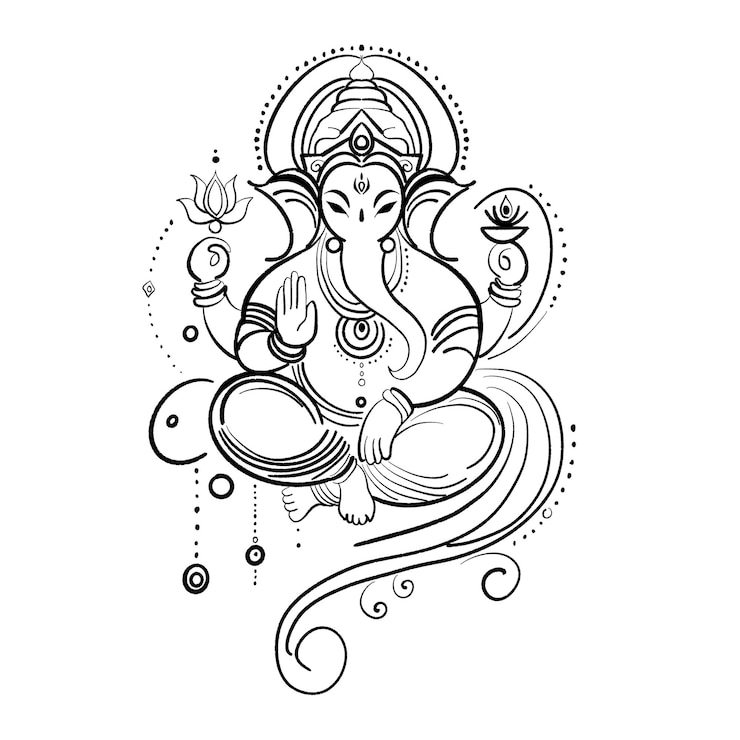 Vector blessings of ganesha is grace