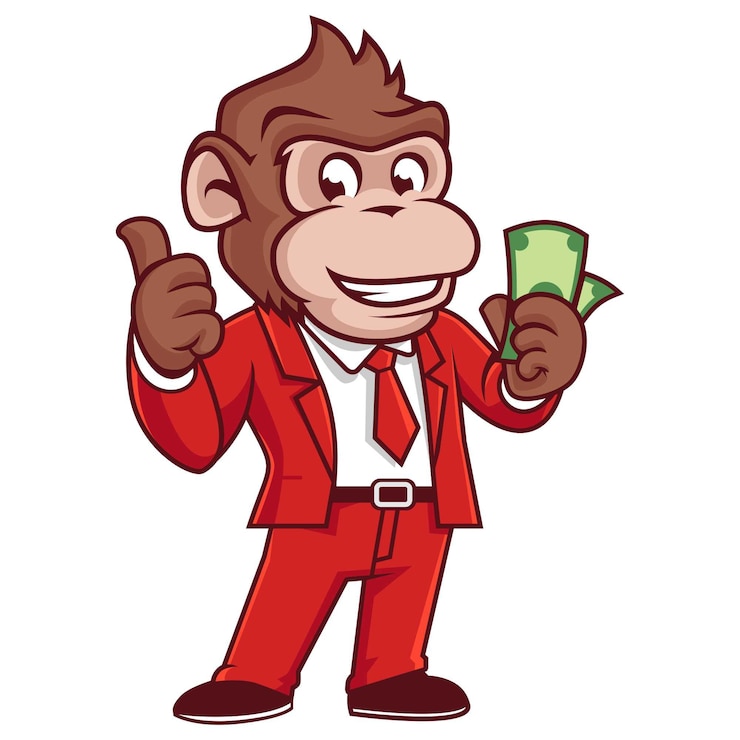Vector blij monkeyl cash