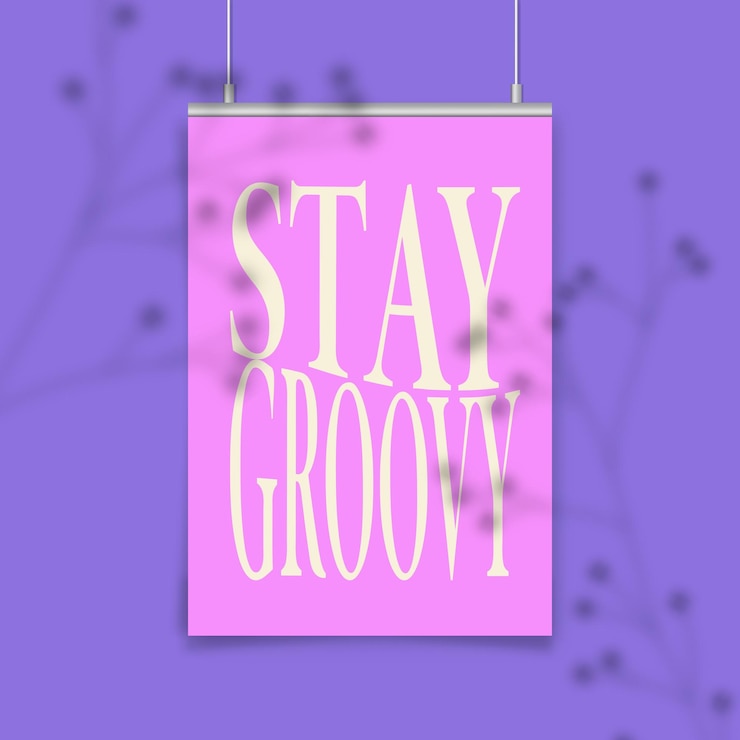 Vector blijf groovy stijlvolle handgetekende typografieposter