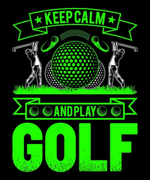 Vector blijf kalm en speel golf golf t-shirt ontwerp golft-shirt