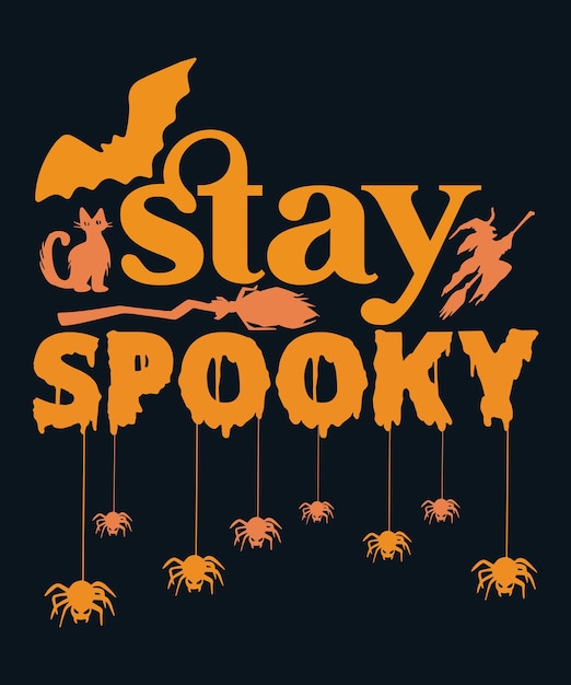 Blijf spookachtig halloween t-shirtontwerp