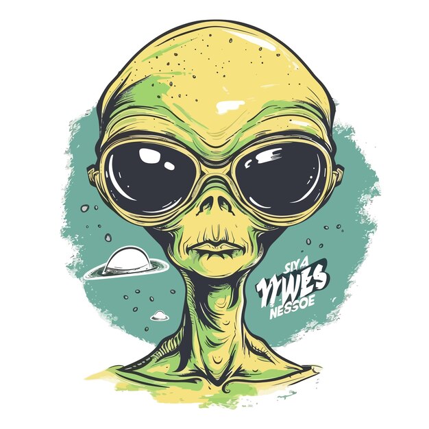 Vector blijf_weird_uniek_en_trendy_alien_t-shirt