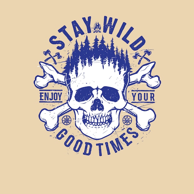 Vector blijf wild skull adventure design