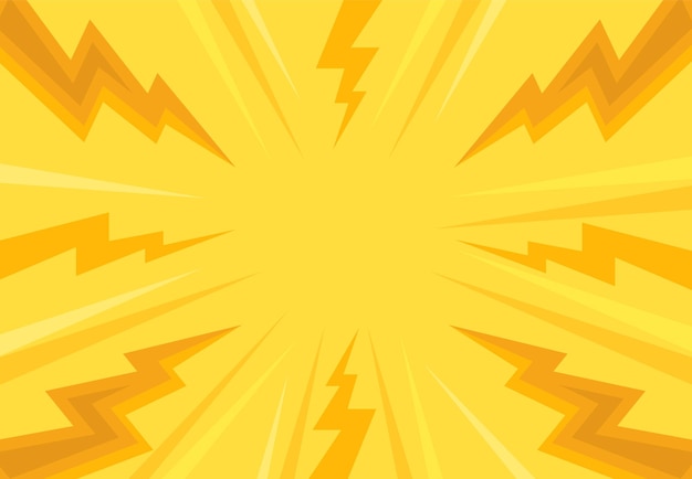 Vector bliksem explosie popart retro komische stijl achtergrond vectorillustratie