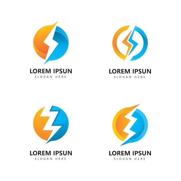 Bliksem logo pictogram vector ontwerp