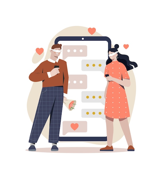 Vector blind dating concept