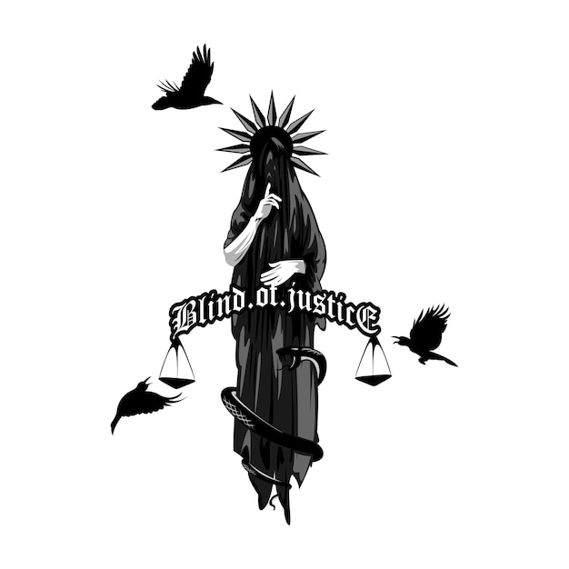 Blind of justice concept initial logo