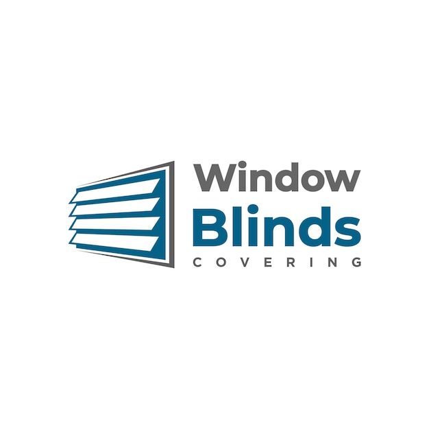 Vettore estratto di vettore di logo dei rivestimenti delle finestre dei ciechi vettore premium