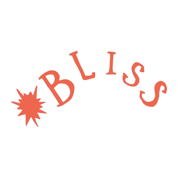 Vector bliss handgeschreven lettering onzorgvuldige inschrijving