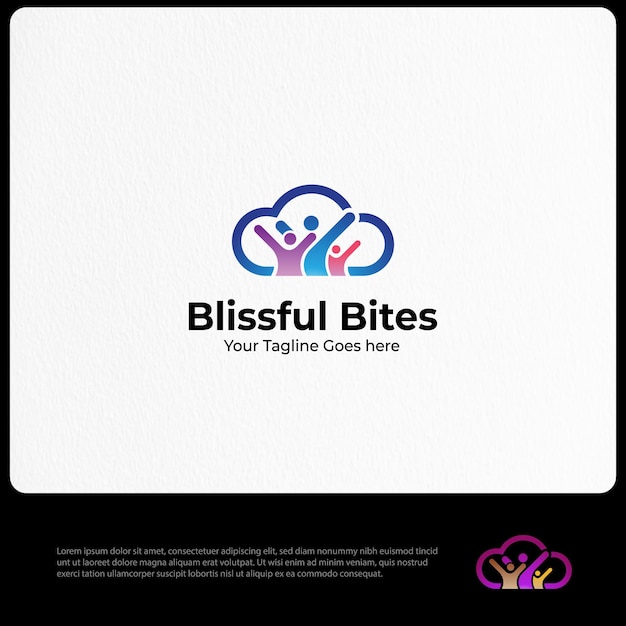 Vector blissful bites logo sjabloon