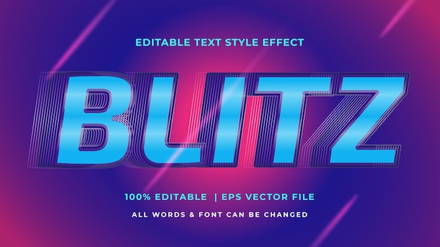 Blitz Outer Space Futuristic 3d Text Style Effect. Editable illustrator text style.