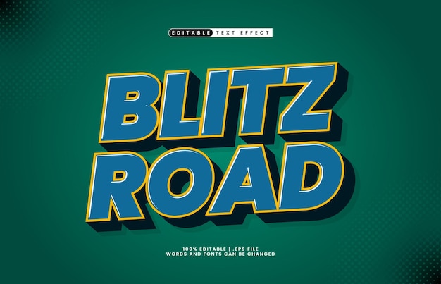 Blitz Road - レースとスピードのテキストスタイルで編集可能なテキスト効果