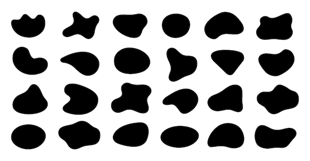 Blob vorm organische vector illustratie set Abstract blotch vorm Vloeistof Blob Geometrische vormen