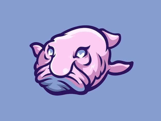 Blobfish персонаж или дизайн логотипа